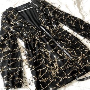 Black and Gold Glitter Dress